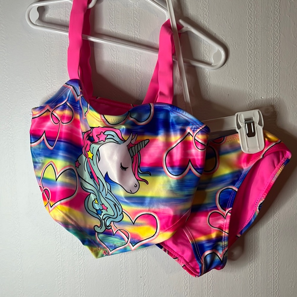 Wonder Nation girls size 7-8 two piece bathing suit